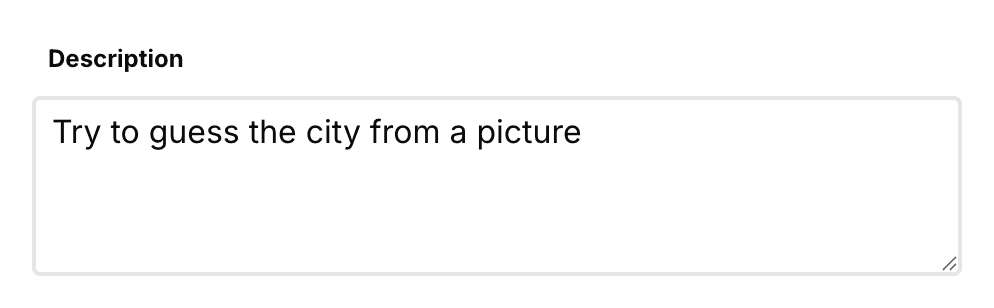 Template description input